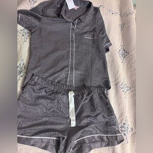 Victoria's Secret Charcoal Animal Print Pajama Set
